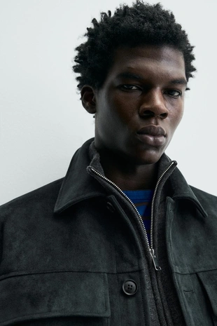 Куртка-рубашка из искусственной замши- Заказать в России