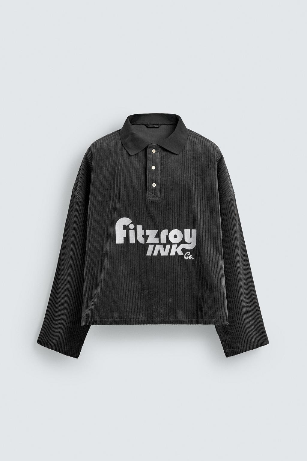 УКОРОЧЕННОЕ ПОЛО ИЗ ВЕЛЬВЕТА С ВЫШИВКОЙ