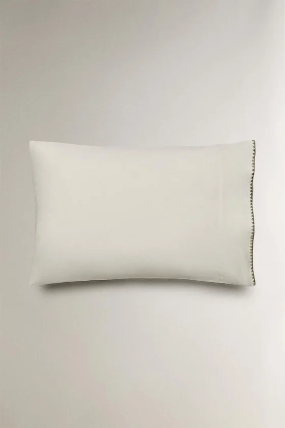 Детская наволочка из хлопка с ушастым крайем