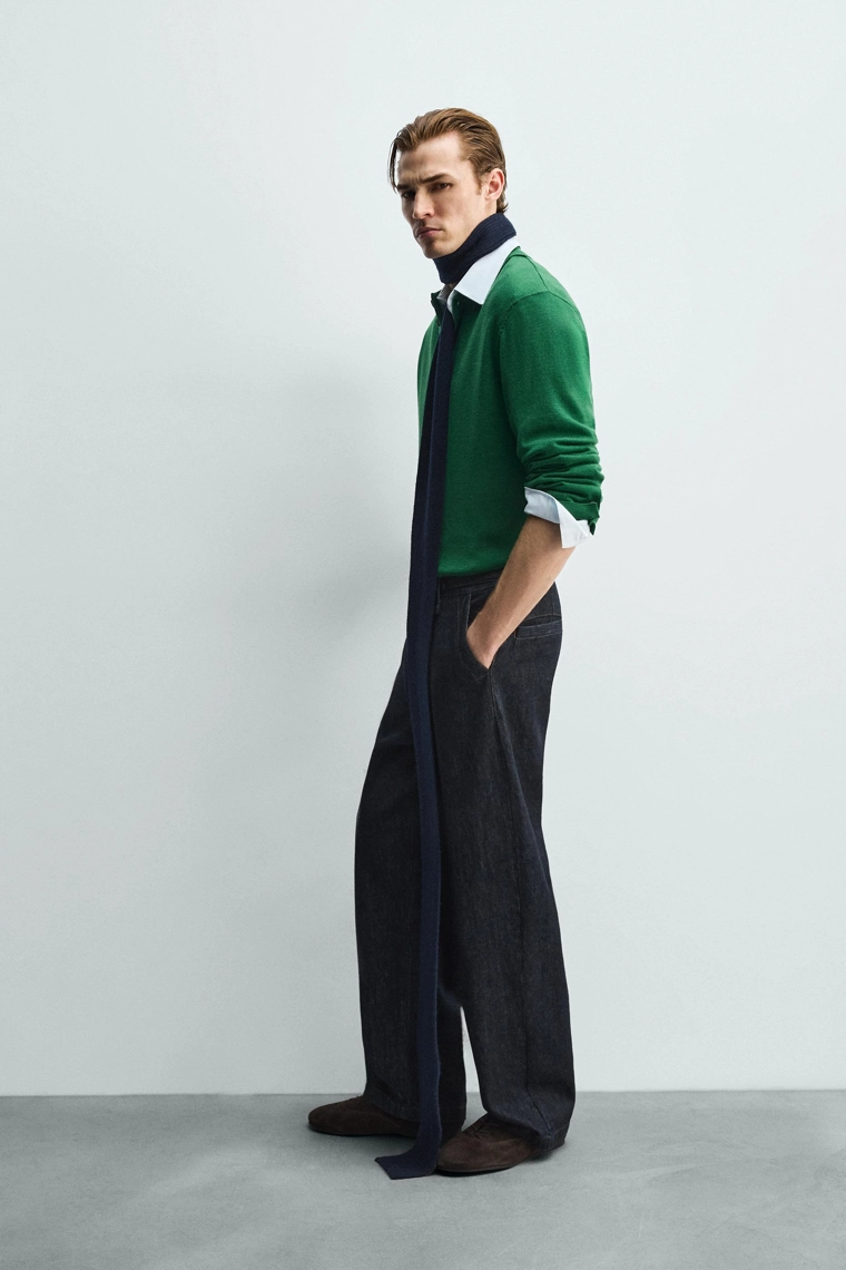 Поло из вязаного шерстяного полотна