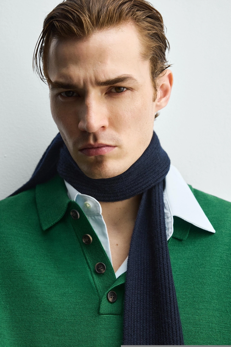 Поло из вязаного шерстяного полотна