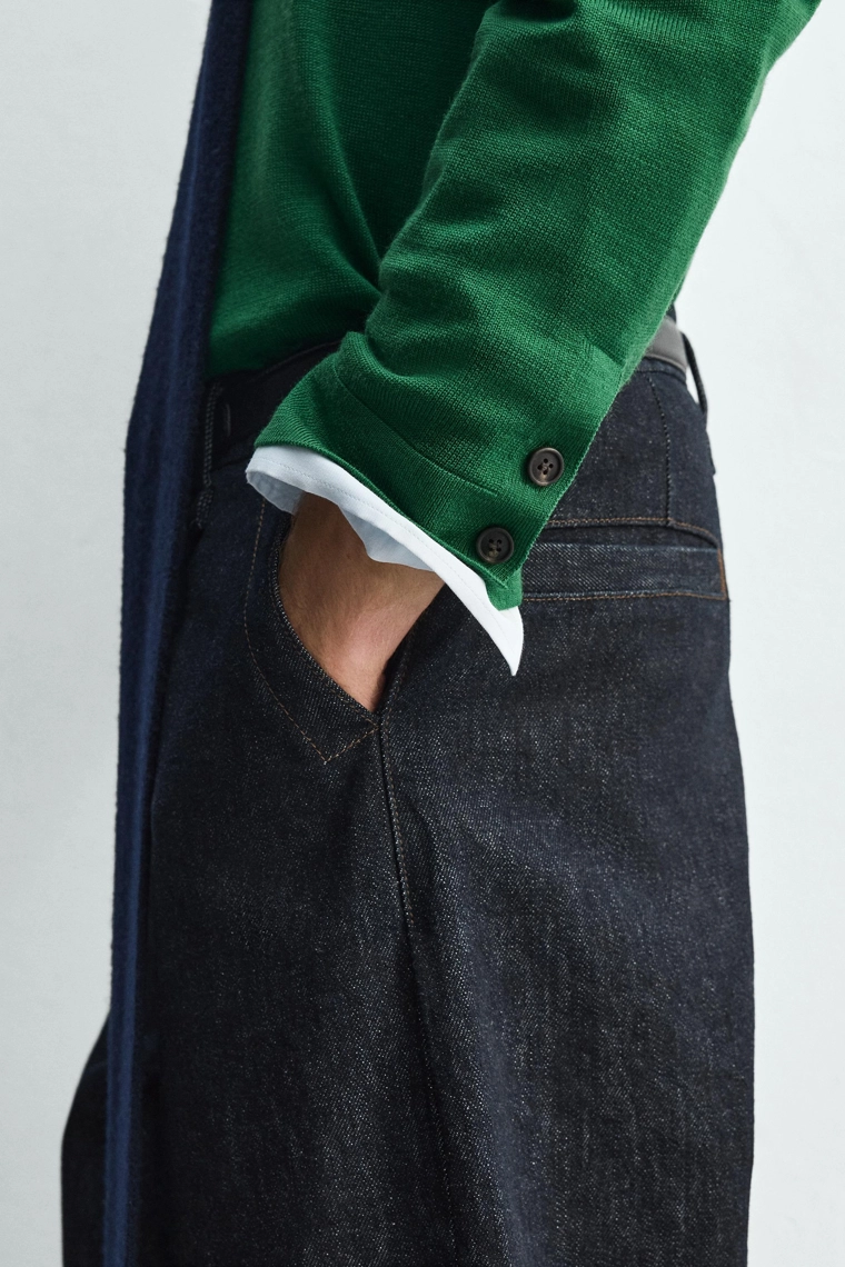 Поло из вязаного шерстяного полотна