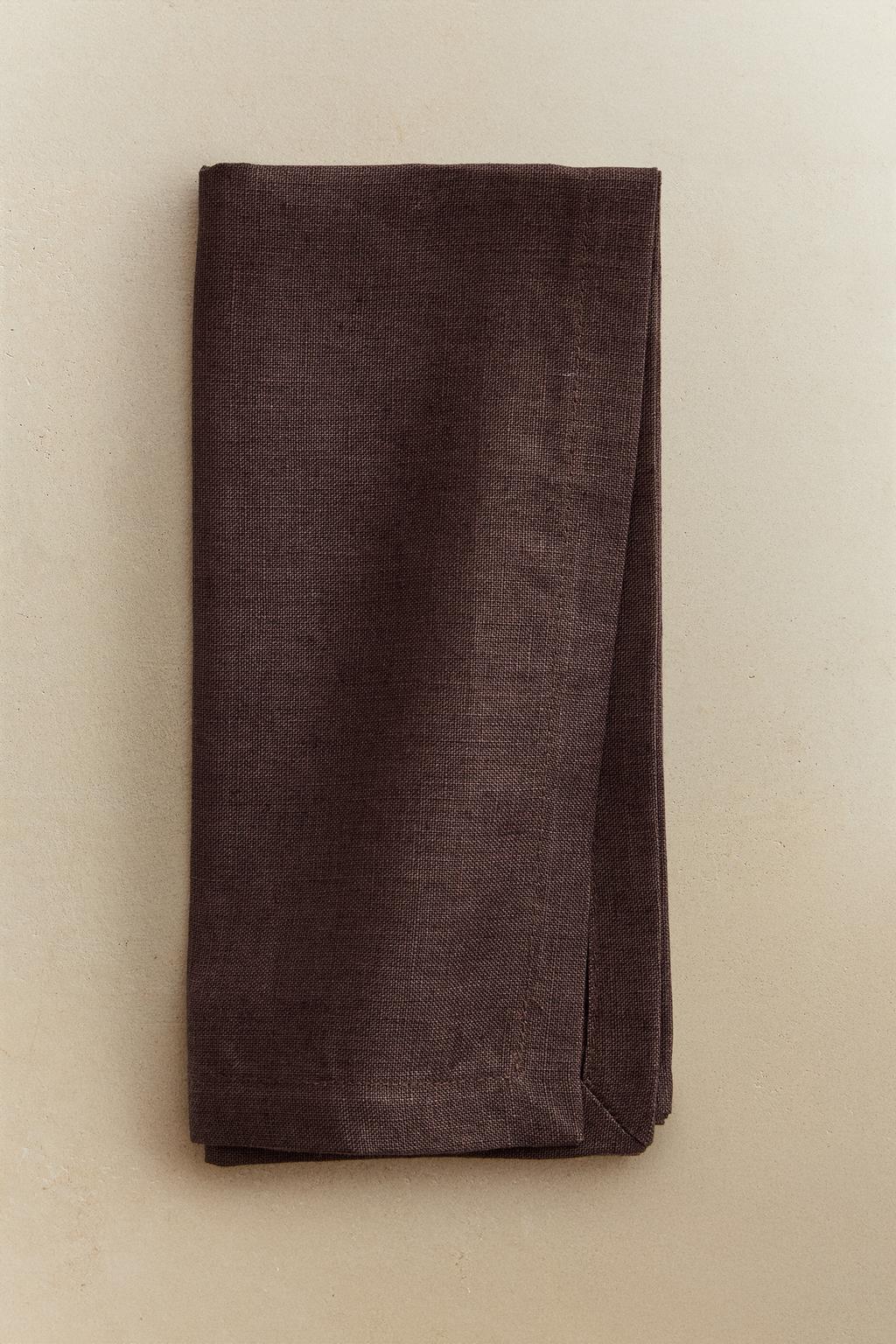 Набор однотонных льняных салфеток