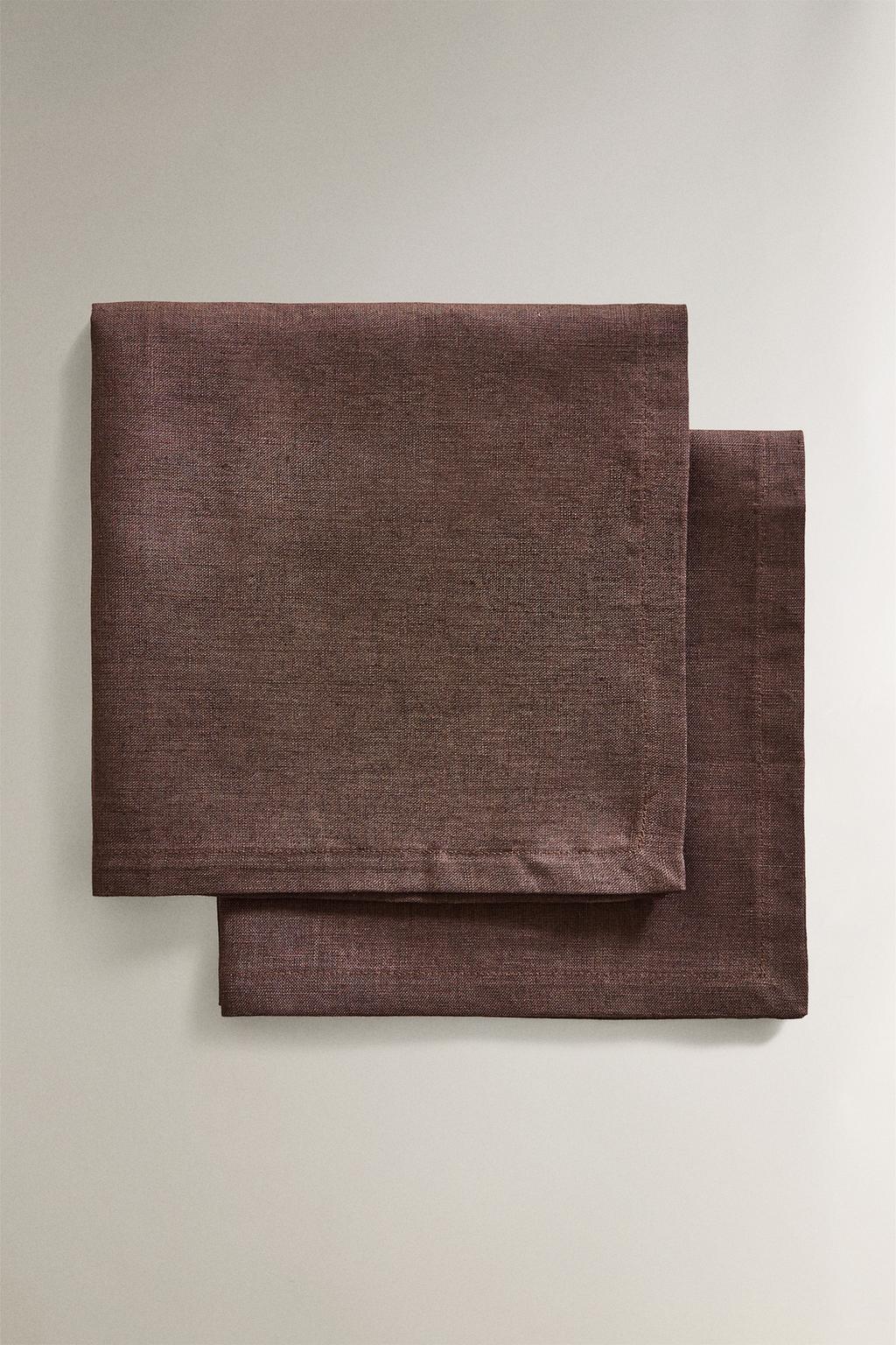 Набор однотонных льняных салфеток