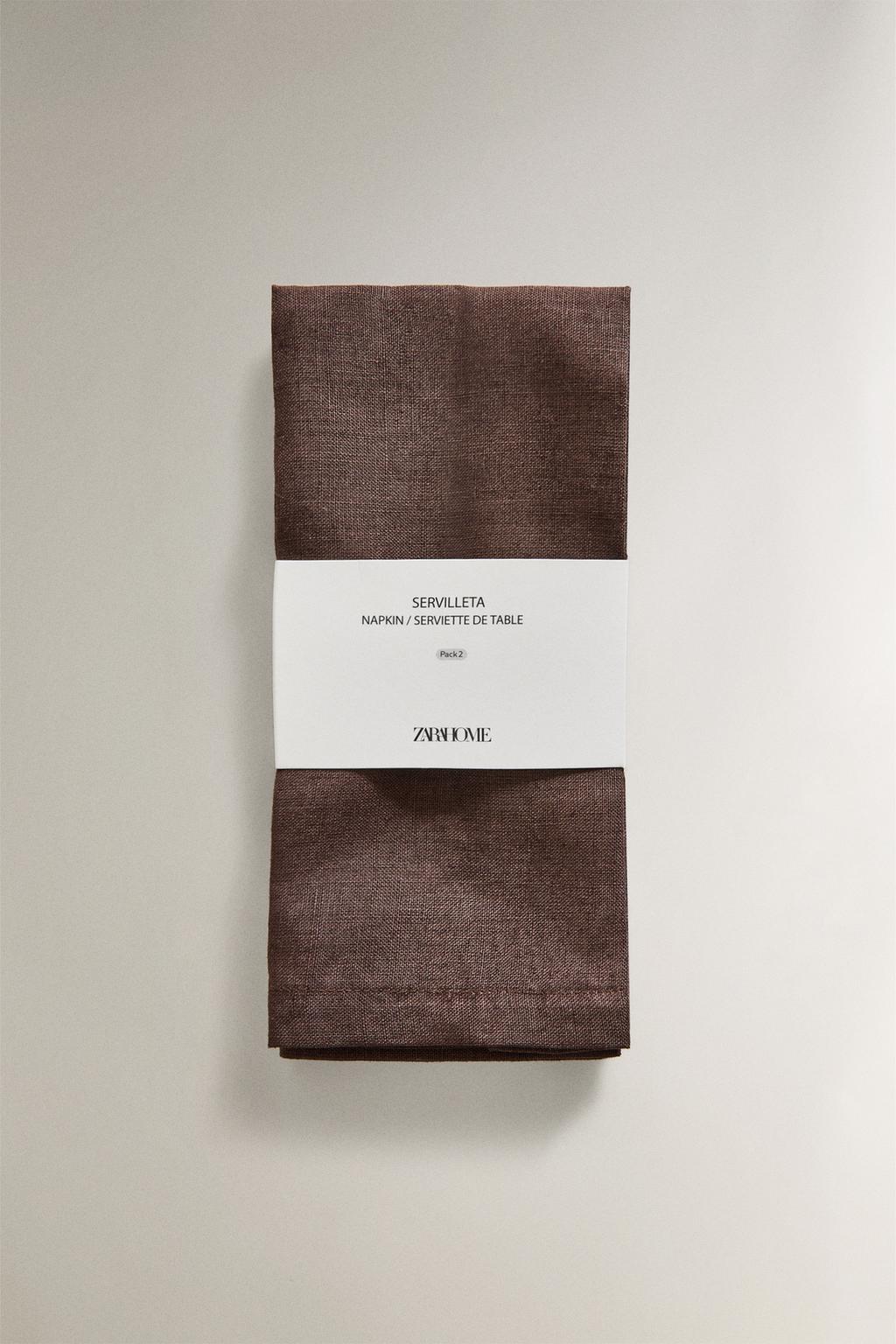 Набор однотонных льняных салфеток