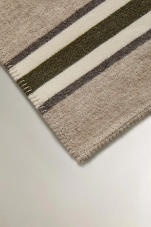 Плед из шерсти с полосатым узором- Заказать в России