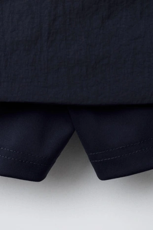 Юбка-шорты из нейлона с боковыми полосами- Заказать в России