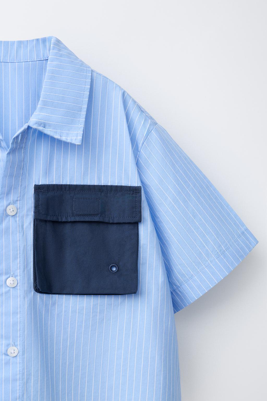 РУБАШКА В ПОЛОСКУ С КАРМАНОМ