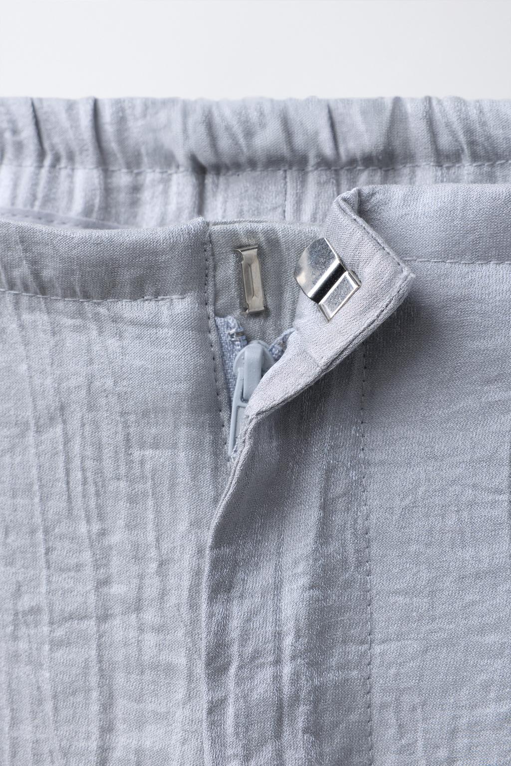 АТЛАСНЫЕ БРЮКИ-ШАРОВАРЫ С ЭФФЕКТОМ МЯТОСТИ