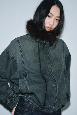 Джинсовая куртка-бомбер — ZW COLLECTION- Заказать в России