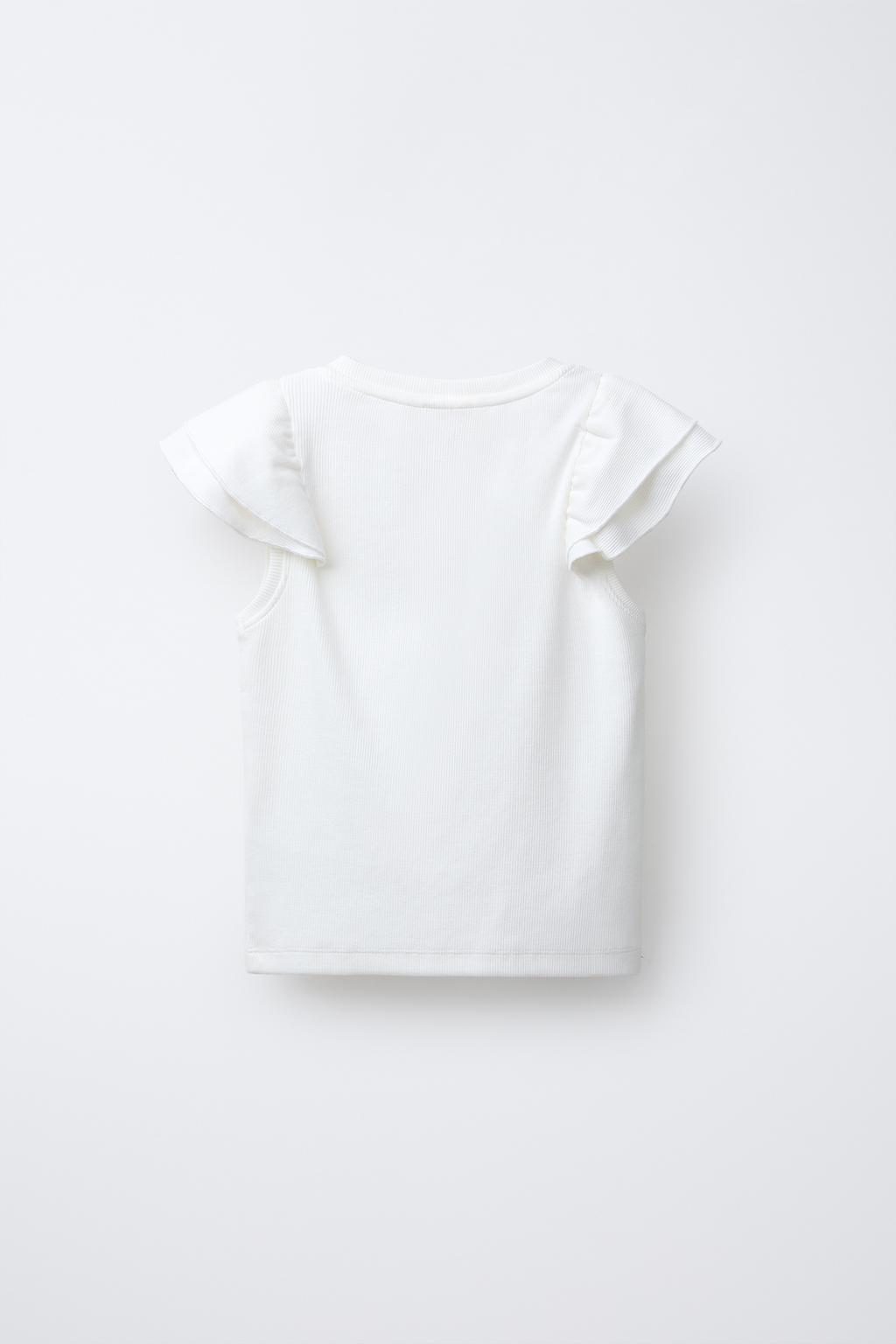 ФУТБОЛКА В РУБЧИК С ВОЛАНАМИ