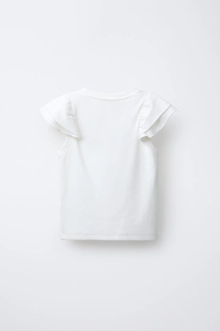 Футболка в рубчик с воланами