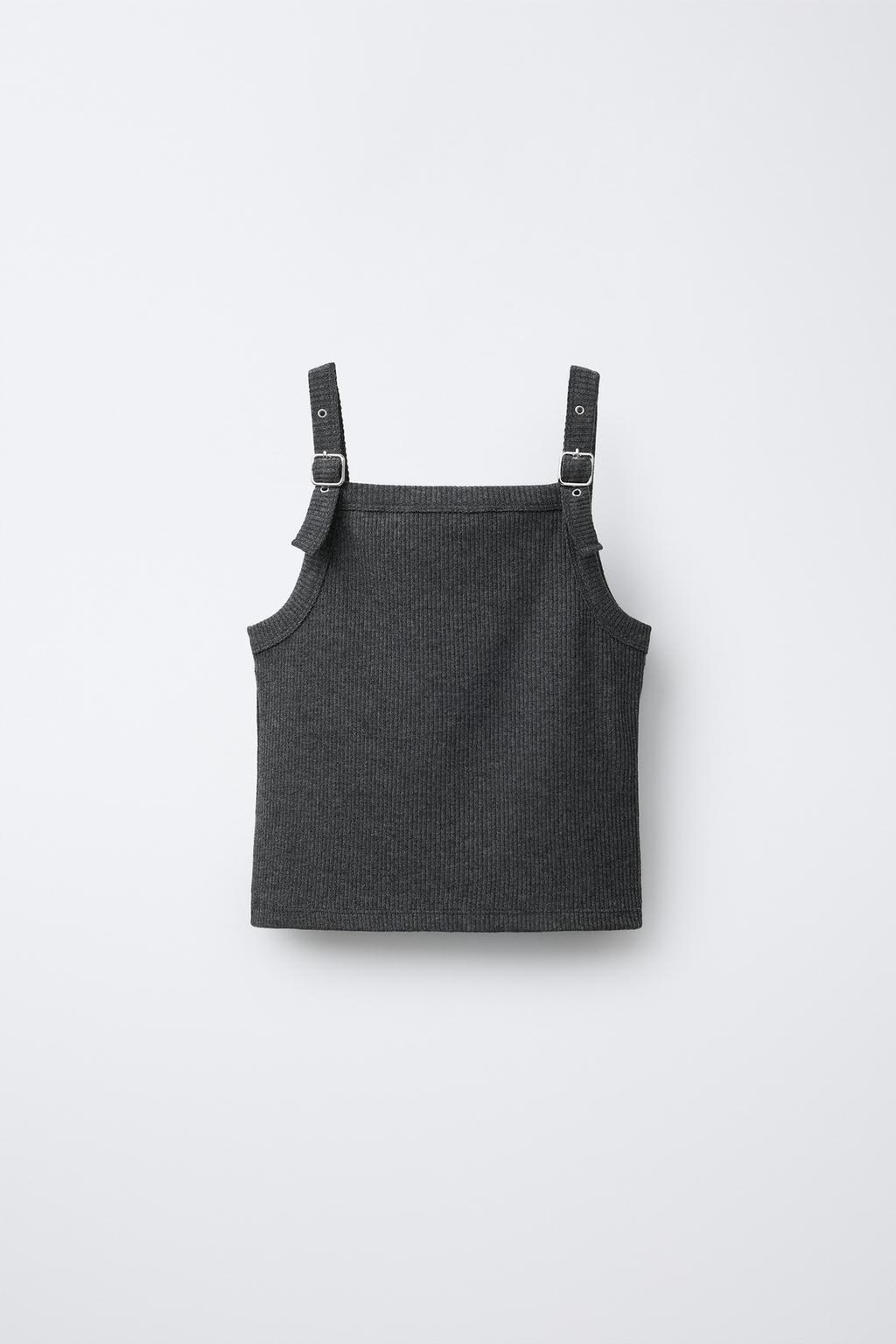 ФУТБОЛКА В РУБЧИК С ПРЯЖКАМИ