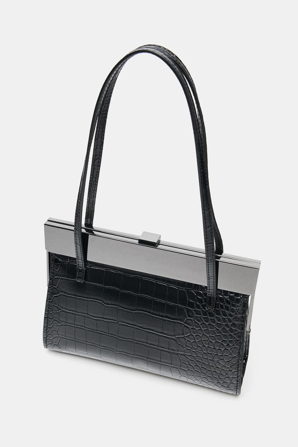 КВАДРАТНАЯ СУМКА С ПЛЕЧЕВЫМ РЕМНЕМ И ЗАСТЕЖКОЙ-КЛИПСОЙ