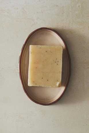 Керамическая мыльница в бело-коричневую полоску- Заказать в России