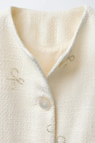 Структурный жакет с бантами и блестками- Заказать в России