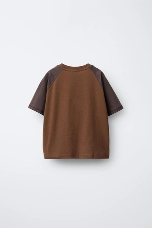 Футболка с рукавами реглан и надписью- Заказать в России