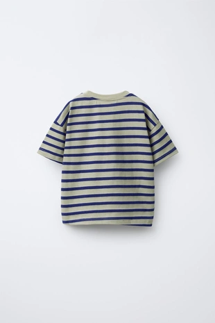 Футболка в полоску с нашивкой- Заказать в России