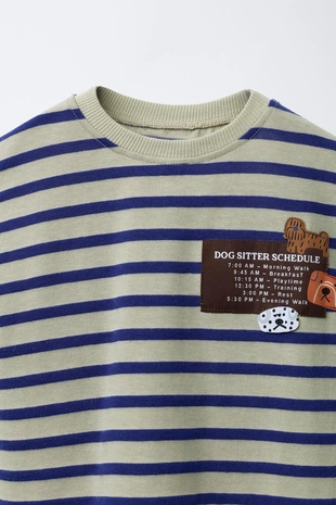 Футболка в полоску с нашивкой- Заказать в России