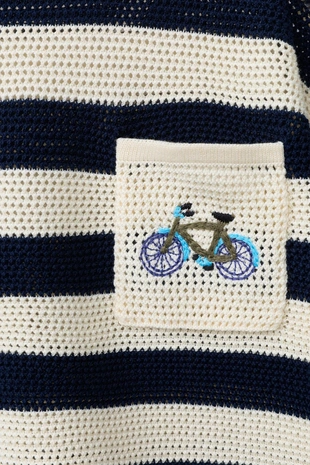 Трикотажная футболка с вышивкой и карманом- Заказать в России