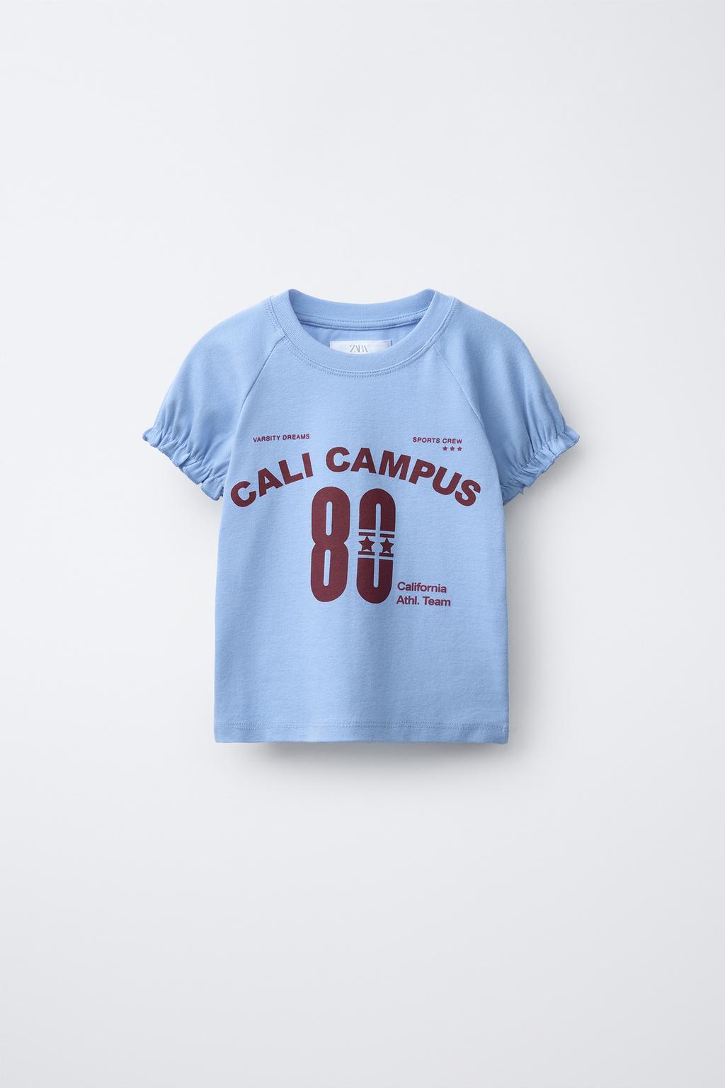 ФУТБОЛКА С ОБЪЕМНЫМИ РУКАВАМИ И НАДПИСЬЮ