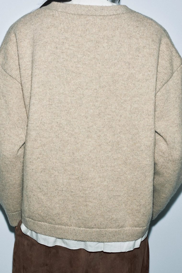 Кардиган из контрастной шерстяной смеси