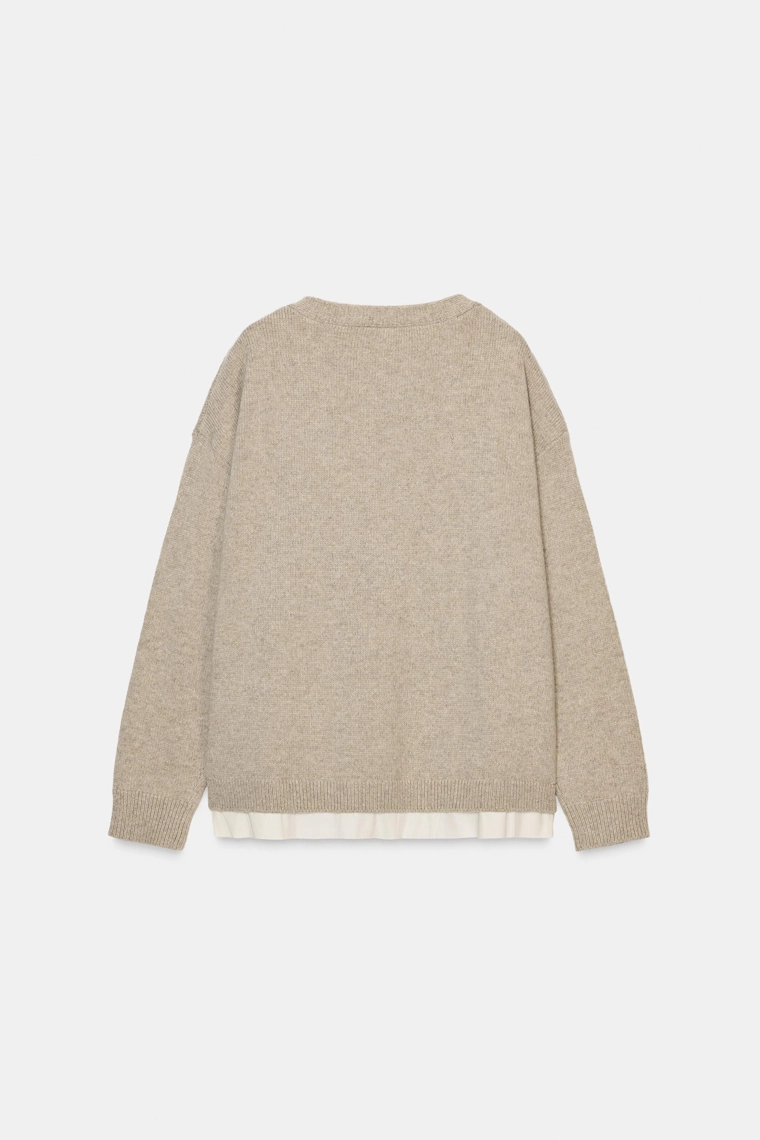 Кардиган из контрастной шерстяной смеси