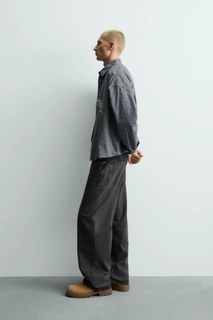 Рубашка в клетку с вышивкой- Заказать в России