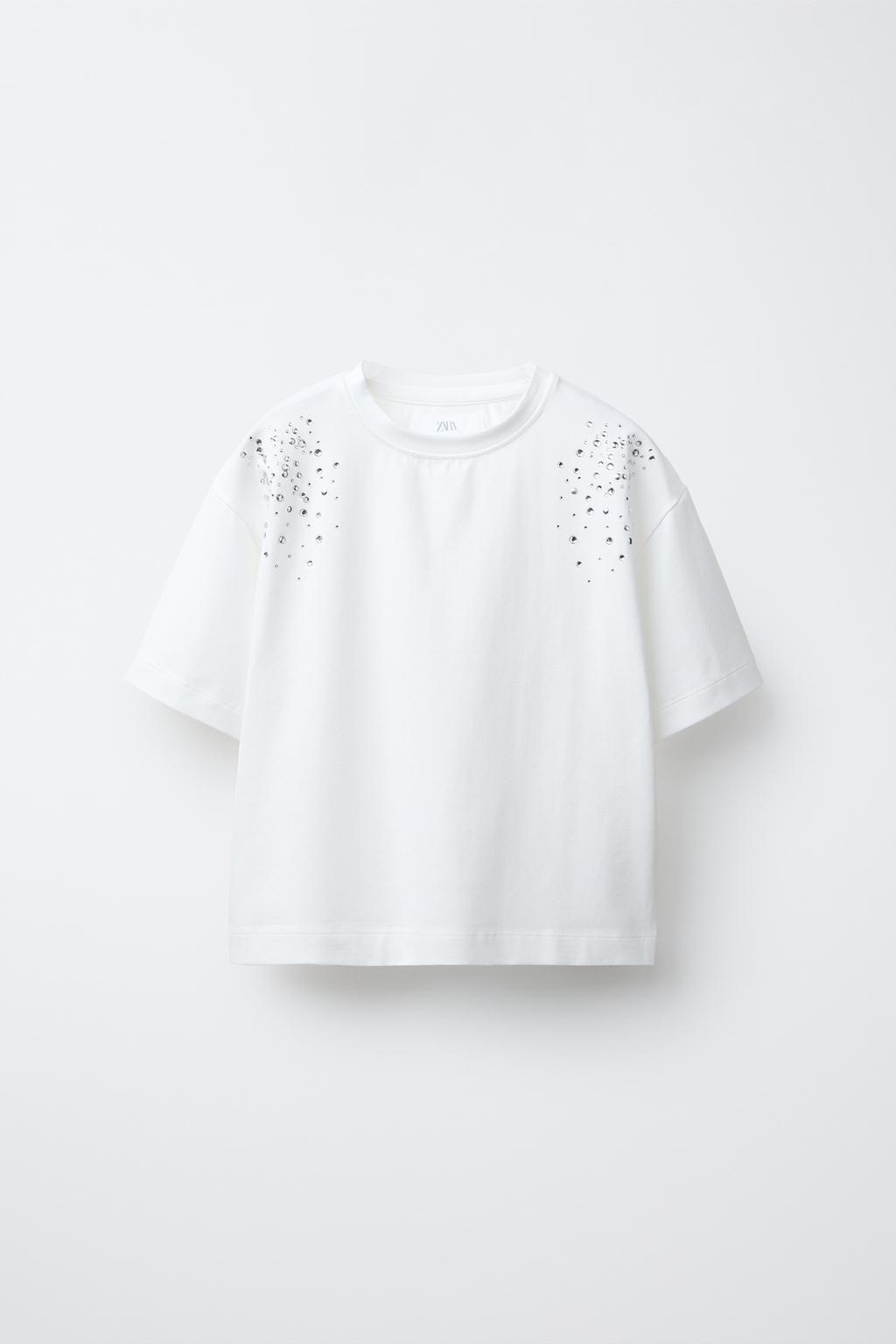 ФУТБОЛКА СВОБОДНОГО КРОЯ СО СТРАЗАМИ