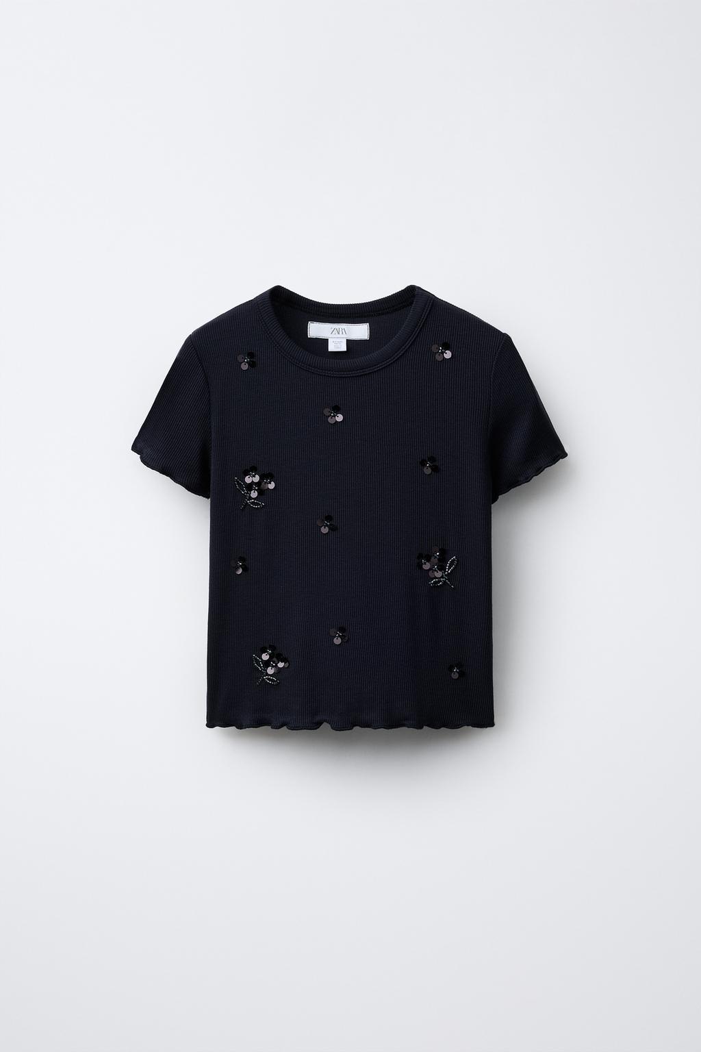 ФУТБОЛКА В РУБЧИК С ПАЙЕТКАМИ