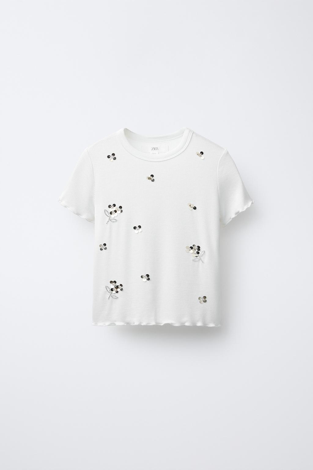 ФУТБОЛКА В РУБЧИК С ПАЙЕТКАМИ