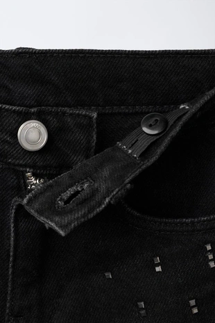 Джинсовые шорты с заклепками- Заказать в России