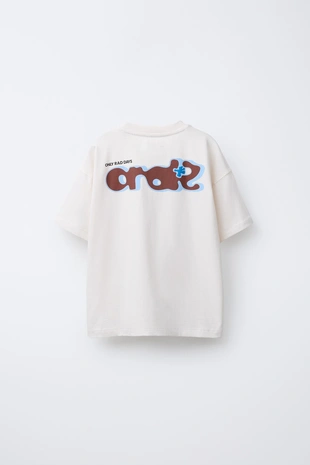 Футболка с рельефным текстовым принтом- Заказать в России