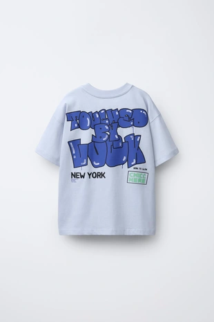 Футболка с граффити-спрей принтом- Заказать в России