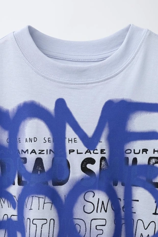 Футболка с граффити-спрей принтом- Заказать в России