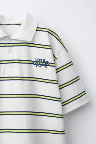 Поло в полоску с вышивкой- Заказать в России