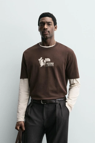 Футболка с принтом PIZZERIA LA MONTECARLO- Заказать в России