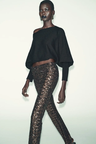 Укороченный свитер с объемными рукавами- Заказать в России