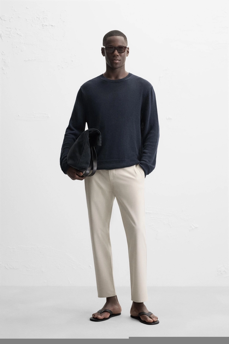 Удобные текстурированные брюки-чино slim fit