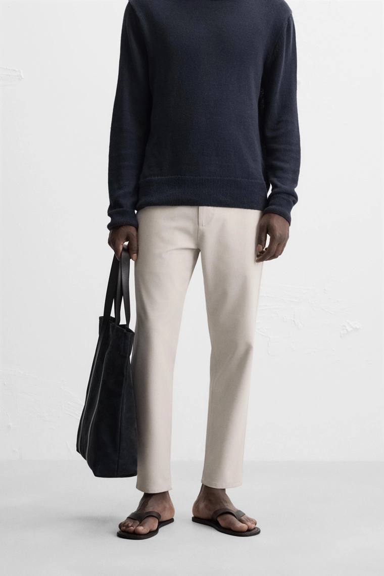 Удобные текстурированные брюки-чино slim fit