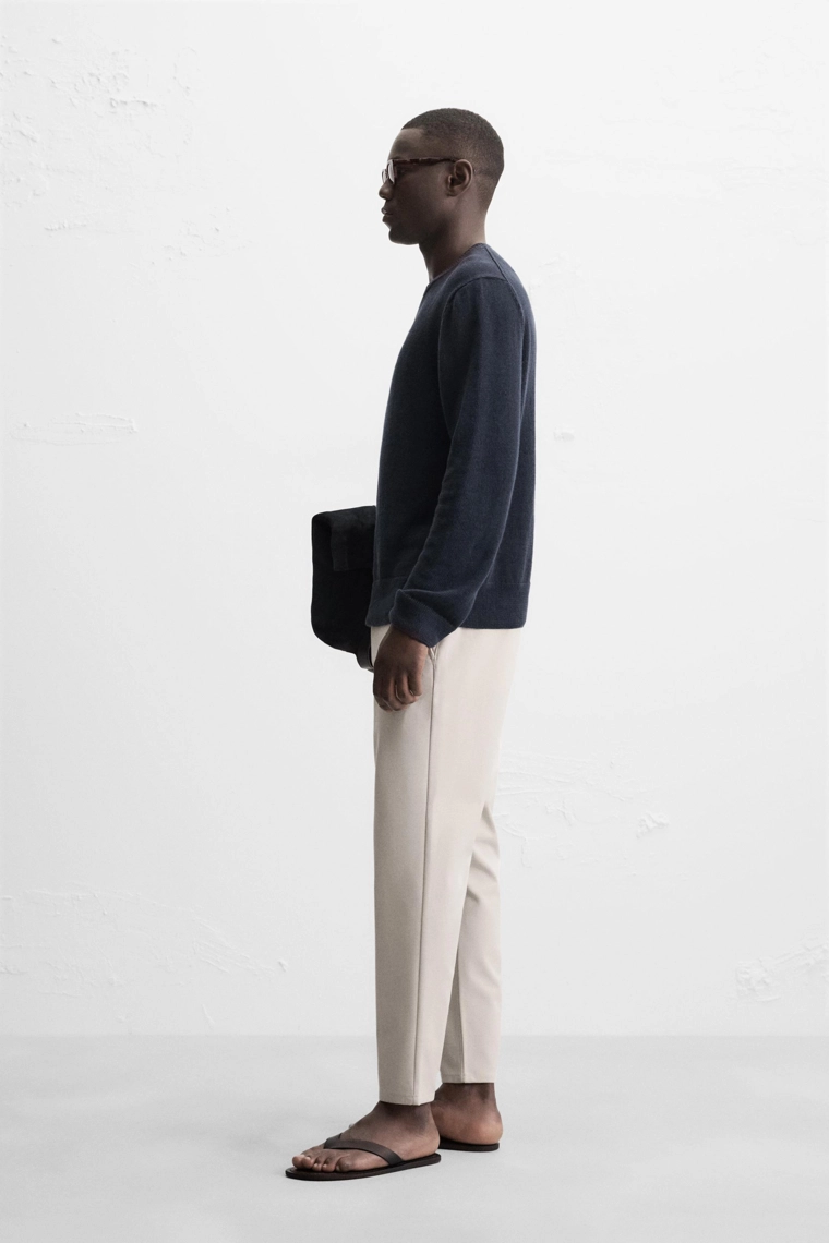 Удобные текстурированные брюки-чино slim fit