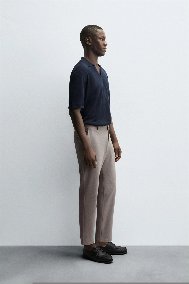 Удобные текстурированные брюки-чино slim fit