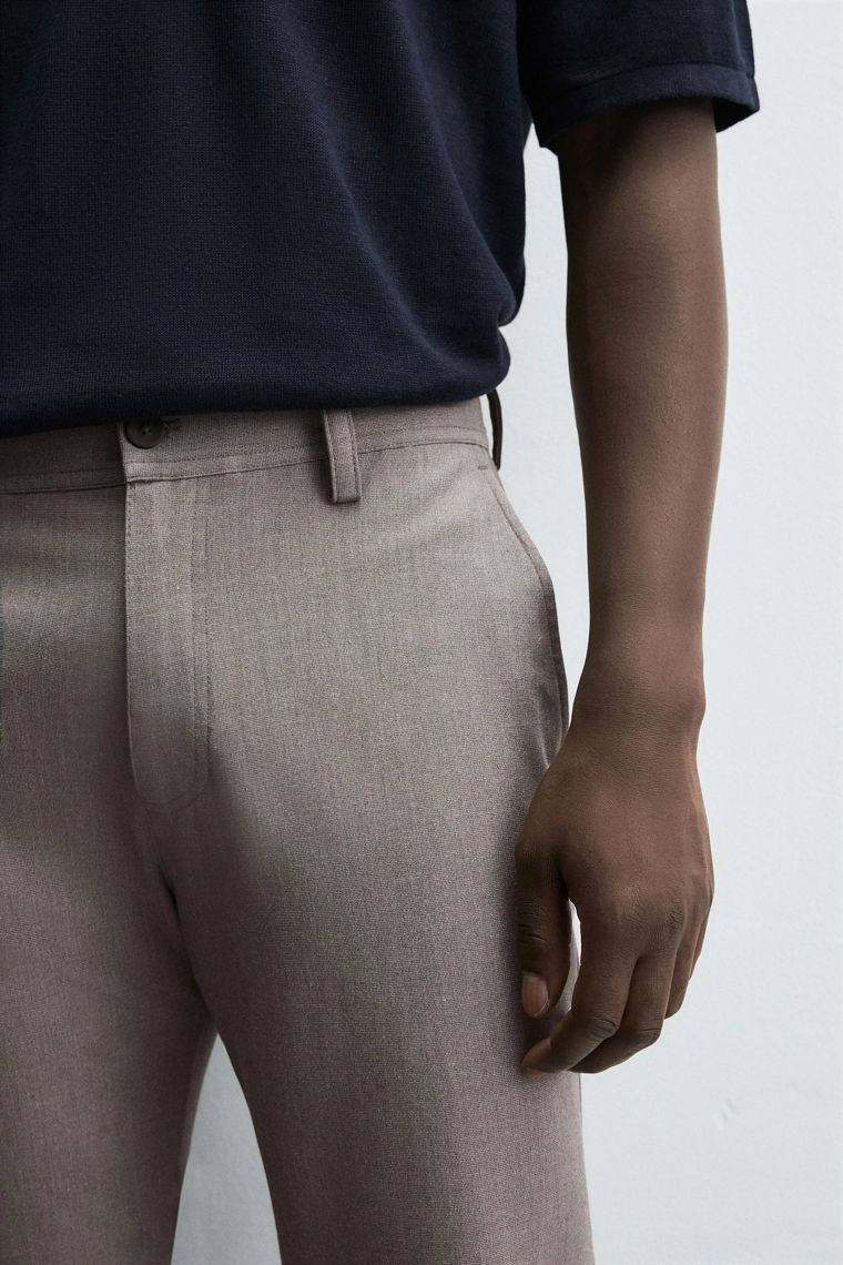 Удобные текстурированные брюки-чино slim fit