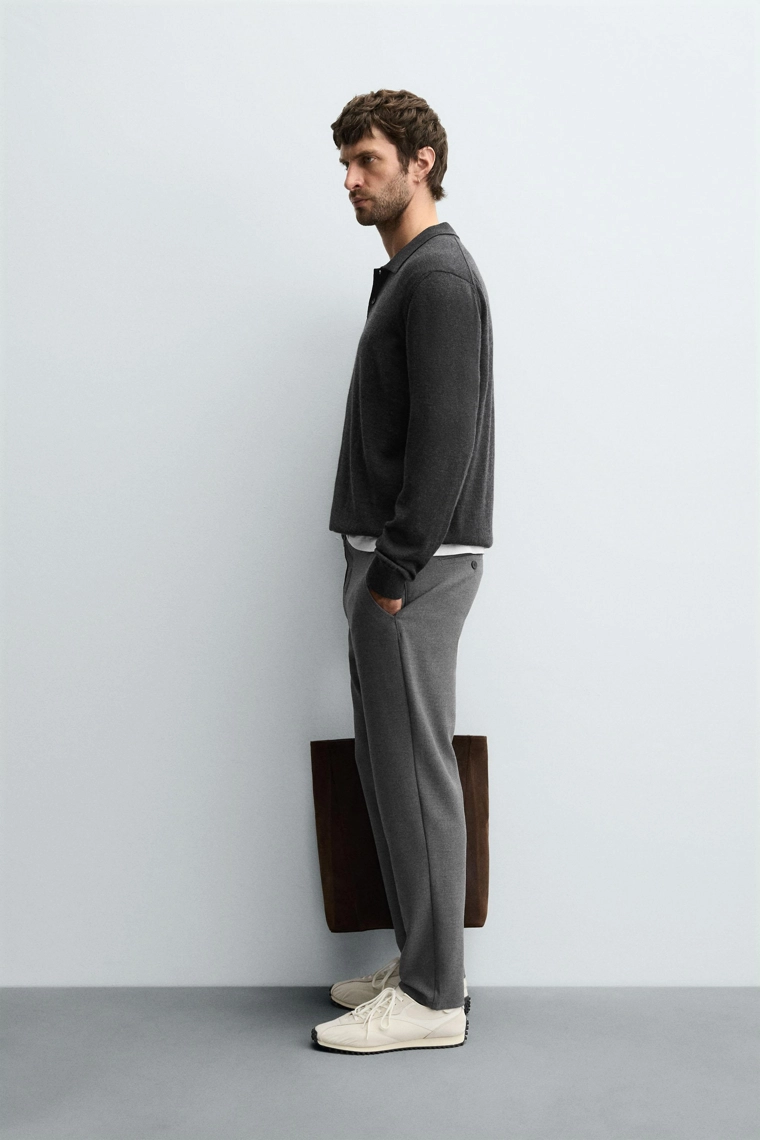 Удобные текстурированные брюки-чино slim fit