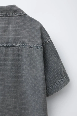 Рубашка структурной ткани с эффектом потертости- Заказать в России