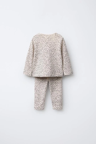 Комплект из футболки и легинсов вязки POINTELLE с анималистичным принтом- Заказать в России