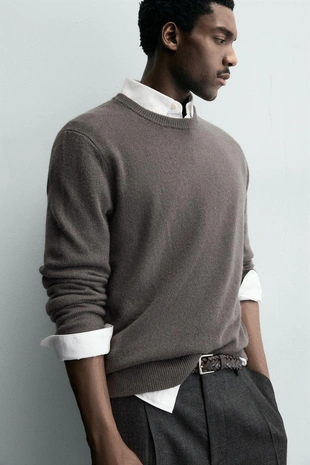 Кашемировый свитер классического кроя- Заказать в России