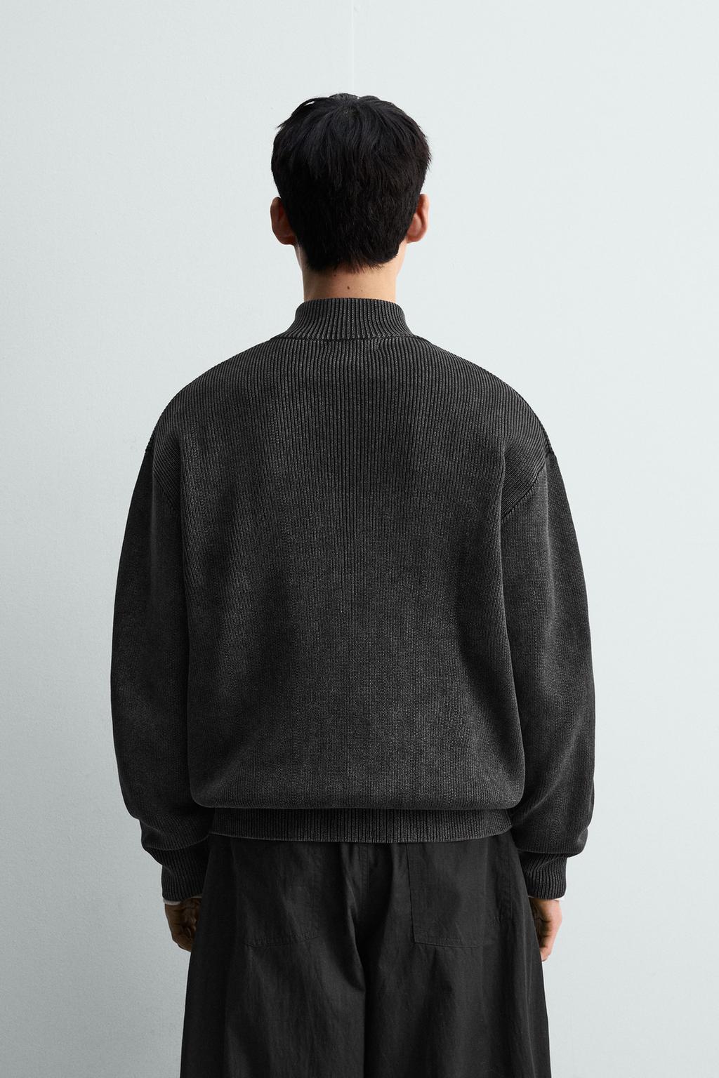 КУРТКА ВЯЗАНАЯ СТРУКТУРНАЯ С ЭФФЕКТОМ ПОТЕРТОСТИ