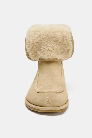 Замшевые ботинки на плоской подошве- Заказать в России