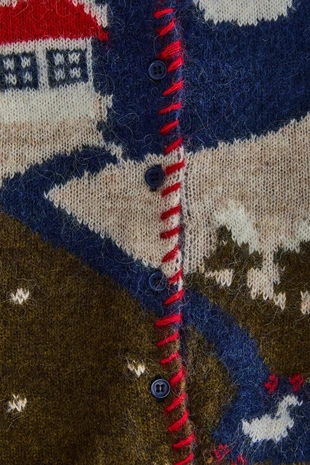 Детский кардиган с рождественским пейзажем- Заказать в России